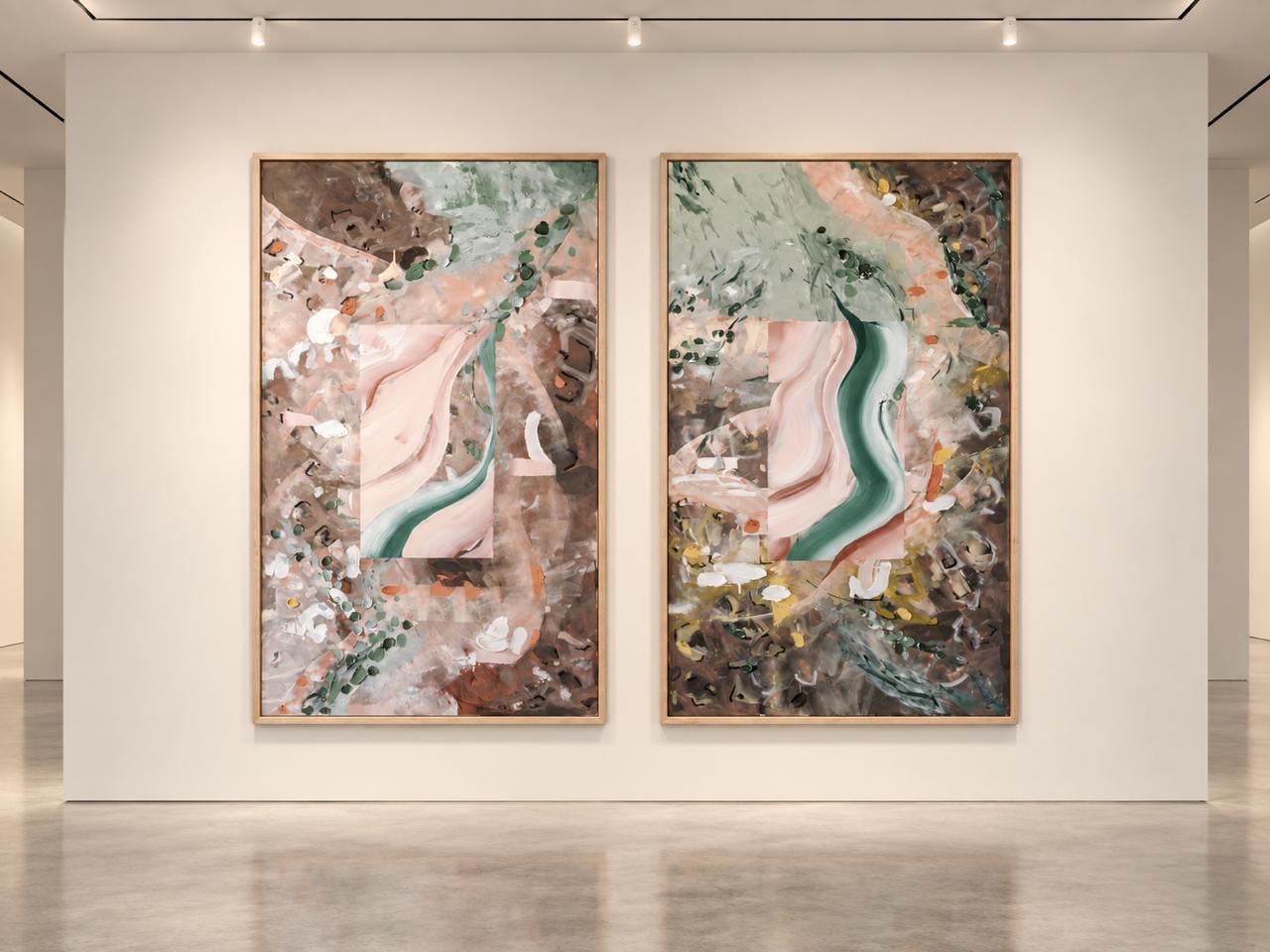 Clay Current I & II diptych by Hayley Lombard