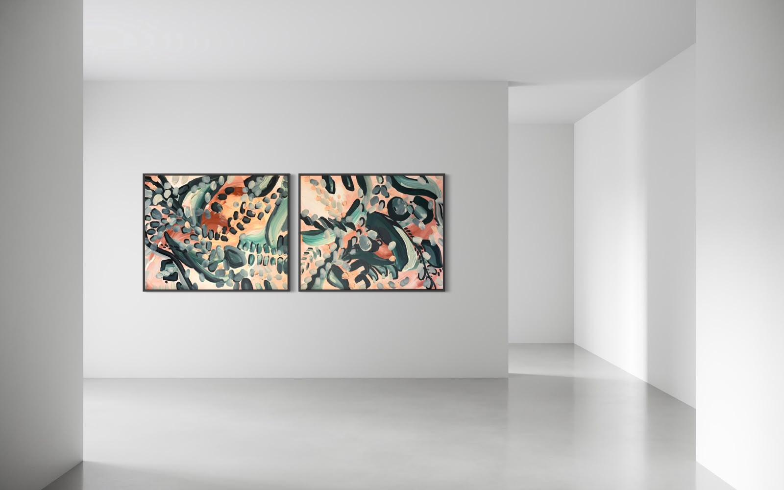 Quiet Form & Open Sky diptych by Hayley Lombard