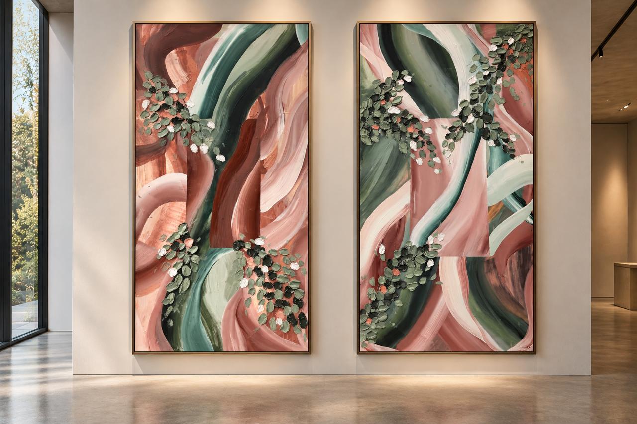 Terra Current I & II diptych by Hayley Lombard