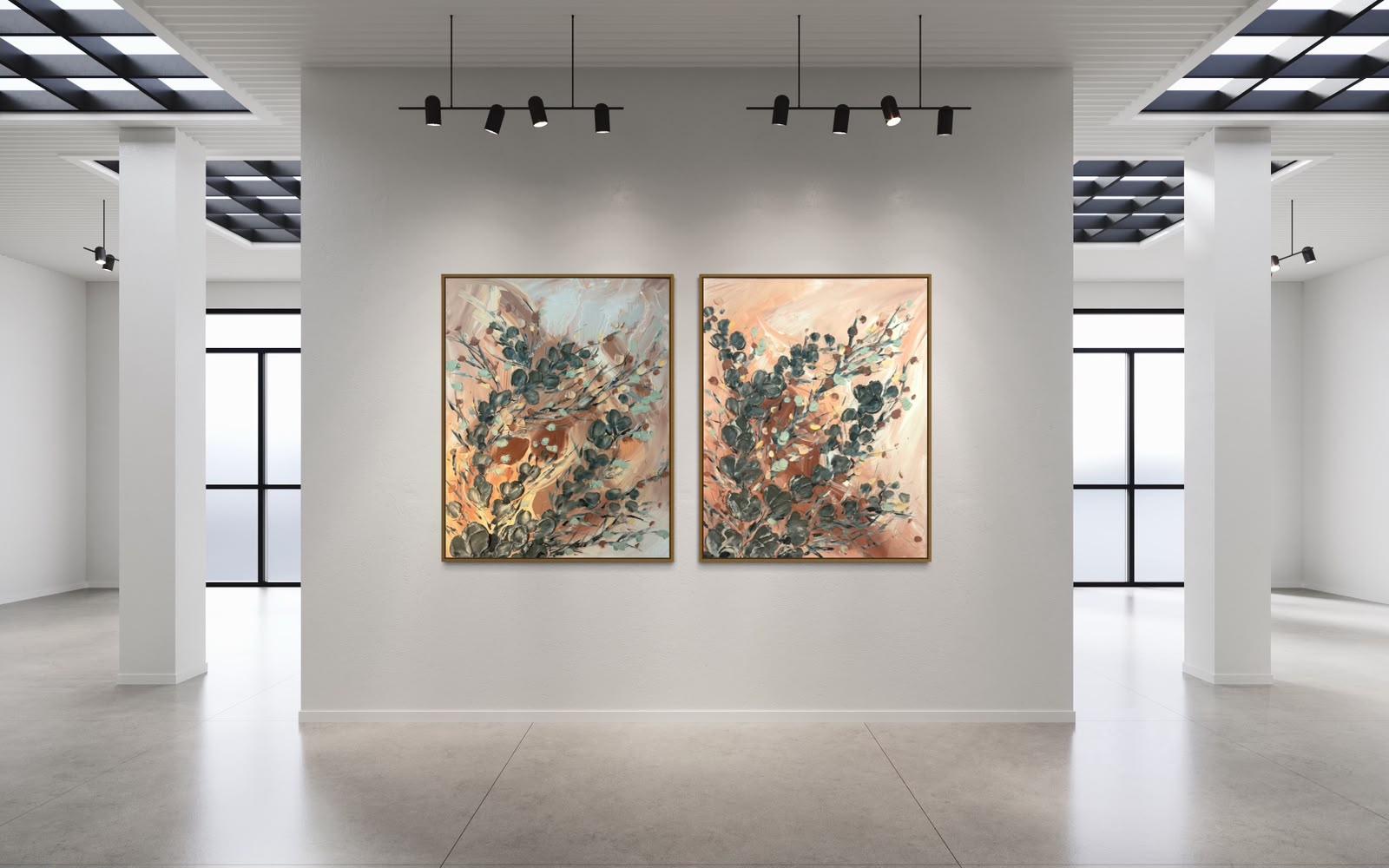 Gathered Light & Gathered Earth diptych by Hayley Lombard