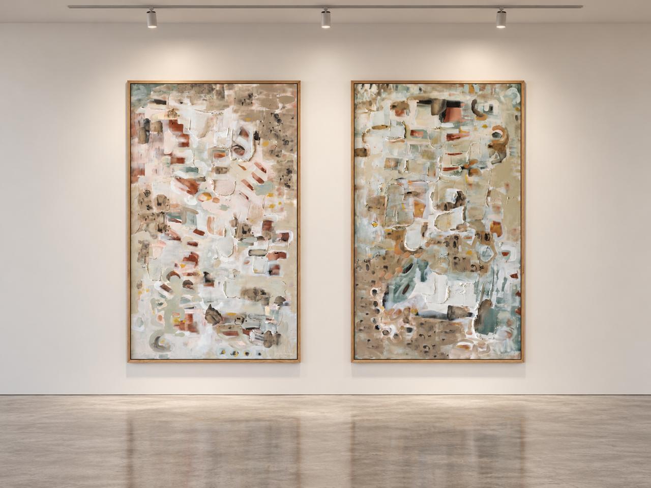 Mineral Light & Mineral Clay diptych by Hayley Lombard