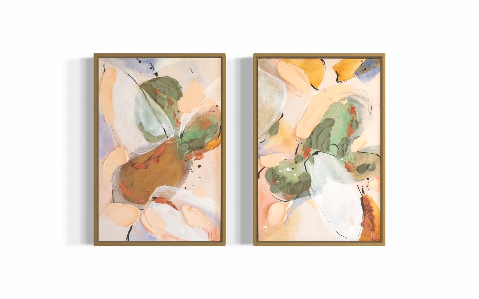Wild Form I & II diptych by Hayley Lombard