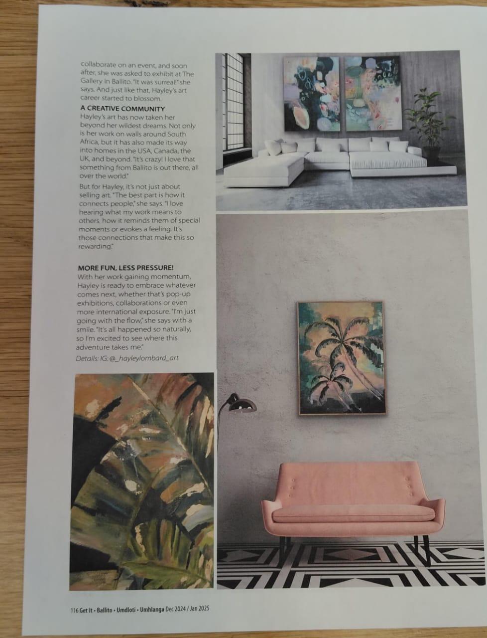 Get It magazine — Hayley Lombard's works in homes around the world
