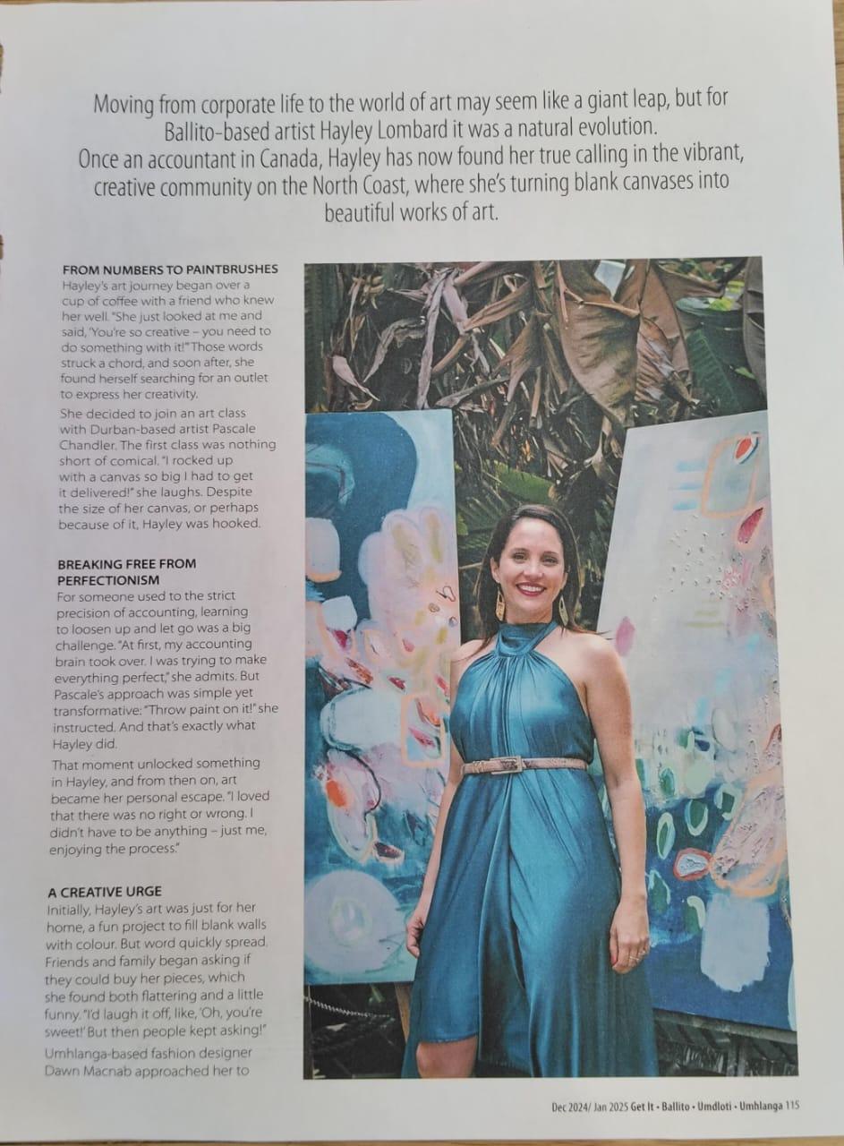Get It magazine feature on Hayley Lombard — from accountant to artist