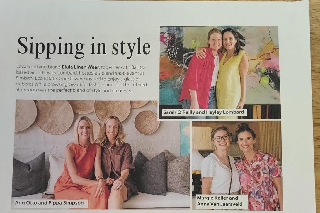 Sipping in style — sip and shop event with Elula Linen Wear at Simbithi Eco Estate